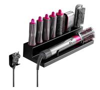 Focenat Soporte de Pared para Accesorios Dyson Airwrap Styler, con Adhesivo y Tornillos, Soporte de Almacenamiento para Accesorios del Rizador Dyson Airwrap, para Organizador de Baño en Hogar (Negro)