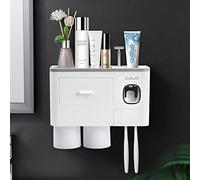 Focenat Soporte para Cepillo de Dientes, Portacepillos de Dientes Pared, Organizador Cepillos de Dientes, Soporte Organizador de Cepillo, Porta Cepillo Dientes Baño con Dispensador de Pasta