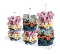 Focenat Soporte para Coleteros de 3 Niveles, Organizador para Coleteros Transparente, Organizador de Scrunchies de Acrílico para Mujeres, Adolescentes, Regalos, Accesorios para El Cabello Exhibición