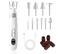 Focenat Torno para Uñas Profesional, Lima Uñas Electrica, 10 en 1 Torno de Uñas Nail Drill Machine, Lima Eléctrica para Uñas de Gel y Acrílicas, Kit de Manicura y Pedicura Eléctrico, Blanco