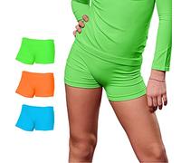 FOCENZA Pantalones Cortos Deportivos para niña, tecnología sin Costuras, Fabricado en Italia, Verde neón - naranja neón - turquesa, Talla única