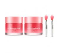 FOCJUK 2 Piezas Mascarilla Labial, Mascarilla Labial Nocturna de Fresa Hidratante, Exfoliante Reparador para Piel Seca y Agrieta, Atenúa Líneas, Bálsamo Crema Natural para el Cuidado de Bayas, 20 g