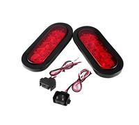 FOCKCPGEGV Luz trasera Para Camión, Remolque, Parada De Giro Y Luz Trasera, Resistente Al Agua, 2 Uds., Kit Estacionamiento Sellada Ovalada Roja, Piezas Automóvil Indicador