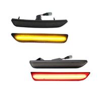 FOCKCPGEGV Luz trasera Parachoques Delantero Y Trasero Del Coche Para Ford Para Mustang Para Base GT Para Shelby GT500 Boss 302 2010-2014 Luz De Indicador Lateral Blanca Indicador(4pc Front Rear a)