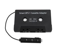 Focket Adaptador Bluetooth de Casete para Automóvil, Adaptador de Casete Bluetooth 5.1, Auxiliar de con Recordatorio de bajo Consumo de Carga Externa para Automóviles y Camiones