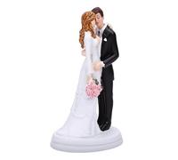 Focket Adorno para Tarta de Boda, Figura de Resina Besándose de Novia y Novio con Base Plana para una Colocación Estable, Estatua de Pareja Romántica para Decoración de Fiesta de