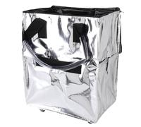 Focket Bolsa de la compra reutilizable con ruedas, bolsa plegable con cremallera, base extraíble, carrito de la compra de gran capacidad para picnic, viaje (SILVER)