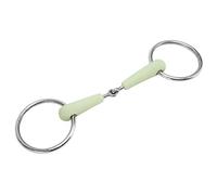 Focket Broca de Filete, Broca de Caballo de Goma de Acero Inoxidable No Tóxica, de Filete de Anillo con Sabor a Manzana Liviana con Diseño de Eslabones Sueltos para Entrenar a Montar