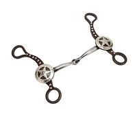 Focket Brocas para Caballos, Brocas de Filete de Bronce Antiguo Talladas a Mano de Acero Inoxidable Inoxidable, Puntas Occidentales con Ajuste Seguro y Cómodo para Caballos