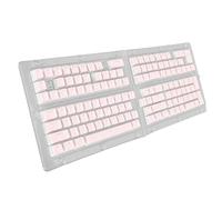 Focket Capas de Teclas de Teclado, 129 Teclas PBT Tema de Pudín PBT OEM Translúcida Dos Tallas de Moldeo por Inyección de Color Conjunto de Teclados Mecánicos con Acabado Mate de (Rosado)