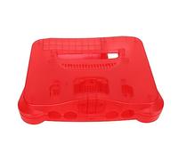 Focket Carcasa N64, Carcasa N64 de Material ABS Universal Retro Translúcido, Accesorios con Botón de Reinicio de Destornillador para Consola 64 (Rojo transparente)