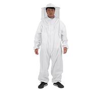 Focket Chaqueta de Abeja, Ropa Protectora de Apicultura Profesional Suave Velo de Apicultura Traje de Apicultor de Cuerpo Completo con Sombrero de Apicultor para Hombre y Mujer (Blanco)(XXL)