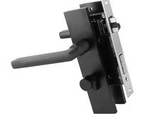 Focket Clock de Puerta de la Habitación de Aluminio en el Espacio Negro, Diseño de Cojinete de Cerradura con Pernos Reversibles y de Seguridad Portátil para Puertas de Dormitorio y Madera