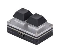 Focket Copiar Pegar Teclado de 2 Teclas, Mini Teclado USB con Cable Compacto Retroiluminado RGB con Macros Programables, Mini Teclado Inteligente para Juegos Teclado Mecánico Teclas