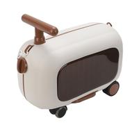 Focket Equipaje para Viajar, Carga de 25 Kg, Maleta para Viajar de Gran Capacidad con Correa de Pedal Plegable de 90 °, Ruedas Giratorias, Maleta para Niños, Equipaje con Ruedas para (Brown)