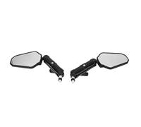 Focket Espejos de Motocicleta, Espejos de Extremo de Barra de Diseño Plegable Giratorio de 360 grados, Espejo Retrovisor Universal con Perno de 10 Mm Perno Roscado M8 M10 Abrazadera de Manillar de
