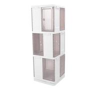 Focket Estantería Estrecha con 360 Grados de Exhibición Giratoria Espacio Ahorrando Puerta Magnética Transparente Estante de Almacenamiento Alto para la Sala de Estar del Dormitorio Estante de Libro