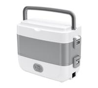 Focket Fiambrera con Calefacción, Portátil de 15 Minutos de Acero Inoxidable de Grado de Comida Rápida, Lonchera Eléctrica de Doble Capa, Calentador de Alimentos, para Hombres (Enchufe europeo 220V)