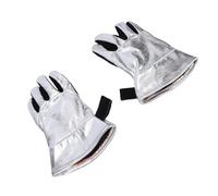 Focket Guantes de Soldadura, Guantes de Barbacoa de Cuero de Vaca Resistentes Al Calor con Exterior Resistente Al Agua, Guantes de Barbacoa Ignífugos Fáciles de Limpiar