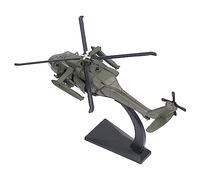 Focket Helicóptero Fundido a Presión, Efectos de Luz de Sonido, Rotación Manual de Hélice, Juguete de Helicóptero Militar, Modelo de Apache con Soporte de Exhibición de Construcción de Aleación para