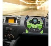 Focket Juguete para Volante para Niños, Volante Interactivo con Luz Musical, Controlador de Conducción Simulado con Montaje de Nanoadhesivo para Niños y Niñas a Partir de 3 Años (Verde [con Base]
