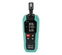 Focket Medidor de Humedad, Punto de Rocío, Temperatura de Bulbo Húmedo, Termómetro Digital, Higrómetro con Retención Mínima Máxima, Registrador de Datos, Pantalla LCD Retroiluminada para Interiores,