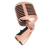 Focket Micrófono Retro, Micrófono Vocal Dinámico Vintage con Diseño de Cardioides Unidireccionales para Grabación de Estudio de Actuación en (Oro Rosa)