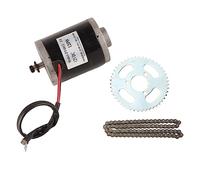 Focket Motor de CC, Motor de CC de Imán Permanente Cepillado de Alta Velocidad y bajo Ruido de 12 V, 120 W, de Engranaje Eléctrico con Cadena de Eslabones 25H 76 y Juego de Bielas de 3 Orificios 47