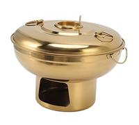 Focket Olla Caliente Portátil, Acero Inoxidable de Grado Alimenticio 2 en 1, Olla Caliente China con Calefacción de Carbón de Hielo Seco, Mini con Quemador Portátil para Cocina Casera, Picnic Al
