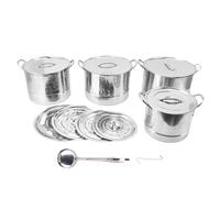 Focket Olla para Caldo, Resistente Al Calor, Apilable, 4 Ollas, 8 Tapas, Olla para Caldo de Acero Inoxidable, para Sopa con Fácil de Limpiar para Cocinar Al y Freír