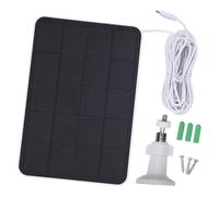 Focket Panel Solar para Cámara de Seguridad, Cargador de Panel Solar a Prueba de Lluvia de Silicio Monocristalino Ajustable de 6W 360, Pequeño con Cable Tipo C de 16.4 Pies para Timbre de Casa (WHITE)
