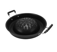 Focket Partita de Parrilla de Barbacoa Tailandesa, 2 en 1 Sartén de Carbón de Parrilla Caliente de Aluminio sin Palo para Uso de Carbón para Interiores Interiores con (30 cm/11.81in negro)