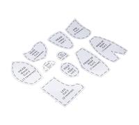 Focket Patrones de Costura Memory Bear, Juego de 10 Reglas de Plantilla Acrílica para Principiantes, Plantillas de Acolchado con Patrones de Costura Reutilizables para Proyectos de Acolchado y (M 12