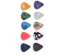 Focket Pelocas de Guitarra, Cosmic Star Sky Pattern de 10 Selecciones de Plástico con Forma de Corazón para Ukulele de Banjo de bajo Acústico Eléctrico, Embalado en Caja de Metal (caja de plata)
