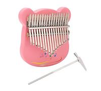 Focket Piano de Pulgar Kalimba, 17 Teclas, Cuerpo de Madera de Arce, Teclas de Acero Al Carbono, Diseño en Forma de Oso, Piano de Dedo Mbira, Instrumento Musical Portátil con Martillo de Afinación,