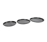 Focket Pizza en Bandeja, Sartén de Pizza de Acero de Carbono sin Superficie sin Palanca con Diseño Ventilado para Hornear Galletas de Pan