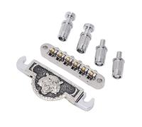 Focket Puente de Guitarra, Puente de Montura con Ruedas para Guitarra Eléctrica, Patrón de León de 6 Mm, Delicado para (Silver)