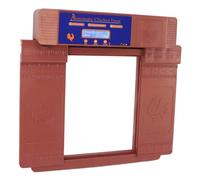 Focket Puerta Automática para Gallinero, Temporizador y Modo Manual Abridor Automático de Puerta para Pollo, Automática para Gallinero con Seguridad con Detección Táctil IP45, Pantalla LED (Bronce)