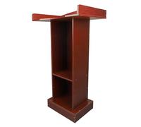 Focket Puesto de Podio, Soporte Moderno de Madera de Madera con Estante de Almacenamiento para la Iglesia de Bodas en el Aula Concierto de Discurso de Sándalo Rojo