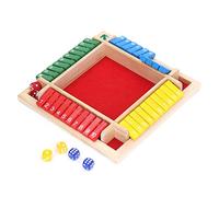 Focket Shut The Box Game, Base Antideslizante, Forro Impermeable, Números Transparentes, Bordes Lisos, Juego de Mesa de Madera para 4 Jugadores, Juegos de Dados para Familias con 8 Dados para