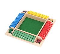 Focket Shut The Box Game, Base Antideslizante, Forro Impermeable, Números Transparentes, Bordes Lisos, Juego de Mesa de Madera para 4 Jugadores, Juegos de Dados para Familias con 8 Dados para