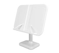 Focket Soporte de Libros para Leer, Ajustable con Clips de Página para Libros de Texto Músicos Partidos de Música Revistas de Recetas (WHITE)