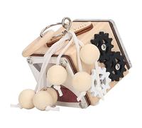 Focket Tabla Ocupada, Juguete Sensorial para Alivio de la Ansiedad No Tóxico para Niños Pequeños, Cubo Ocupado con Actividades de Madera 7 en 1, Incluye Grifo de Bloqueo para Viajes de Niños