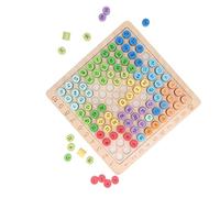 Focket Tablero de Multiplicación, Juguete Educativo de Matemáticas 3 en 1 para Niños con Bloques de Madera, Dados y Tarjetas para Niños Pequeños, Juegos de Aprendizaje Preescolar, Tabla de
