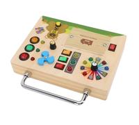 Focket Tablero Ocupado, Madera Contrachapada de Tilo, Luces LED, Herramienta de Seguridad de Tráfico, Tablero Sensorial de Madera, Educativo de Juguete con Semáforo para Niños Pequeños