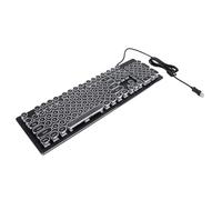 Focket Teclado para Juegos, Interruptor Azul Teclado Mecánico de 104 Teclas con Retroiluminación RGB 9 Efectos con Cable Anti-Fantasma para PC de Oficina para Juegos (Black)