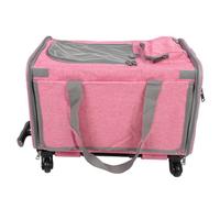 Focket Transportín para Gatos, 18.5x11.8x11.8in, Diseño Plegable, Asa Retráctil, Ventilación de Malla, Transportador para Mascotas con Ruedas, Transportador para Gatos Aprobado por Aerolíneas para