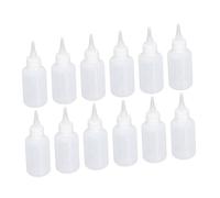Fockety 100 Paquetes de 50 Ml de Botellas de Plástico de Plástico, Botellas de Exposición de Condimentos con Escala, Botella de Chorro de Aderezo Vacío para Artesanías, Arte