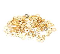 Fockety 100 Terminales de Anillo de Terminal de Ojo de Latón para Conector de Batería de Engarzado de Cable M6 6,2 Mm, Retardante, para Uso Marino