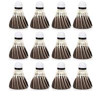 Fockety 12 Bolas de Bádminton, Buena Dureza, Volantes de Rendimiento de Vuelo Estable, con Cabeza de Espuma Duradera de Pluma de Pato de Alto Grado para Entrenamiento de Competición,